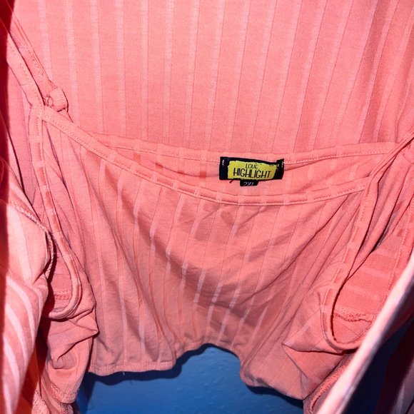 PLUS SIZE CROPPED TOP AND TOPPER SET - ORANGE - Picture 3 of 4